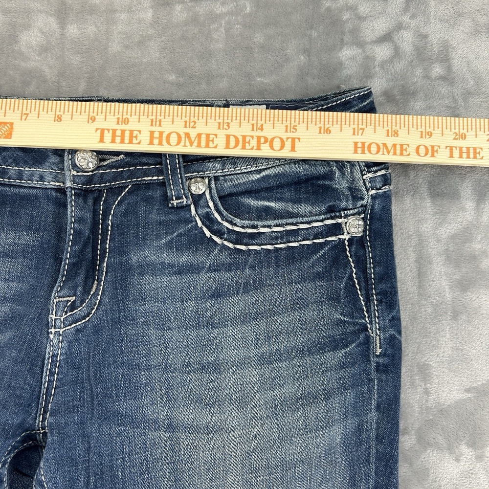 Miss Me Womens Easy Boot Sz 31 Jeans Measured 35x31 Rhinestone Western Cowgirl - Picture 10 of 12